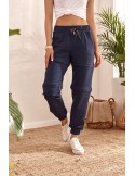 Navy blue three-piece trousers FI601 - Online store - Boutique